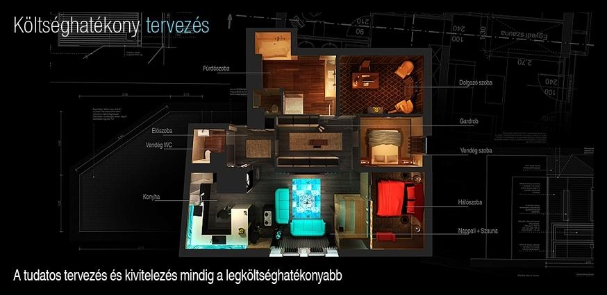 Tudatos belsőépítészeti tervezés kivitelezés