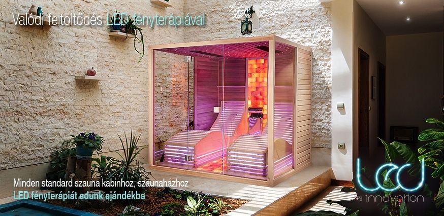Standard szaunákban LED fényterápia ajándékba