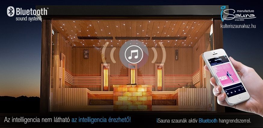 Szauna és Szaunaház Bluetooth hangrendszer technológiával