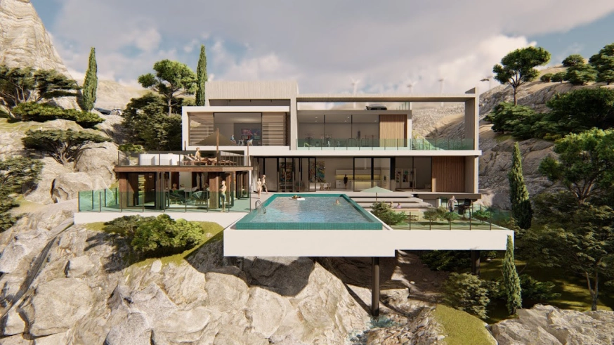 Modern szaunaház napozó terasszal, jakuzzival - iSauna Design Home Modern szaunaház napozó terasszal, jakuzzival - iSauna Design Home