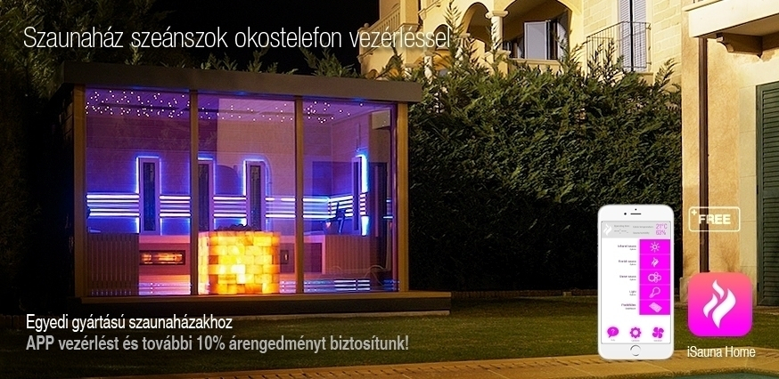 Szaunaház szeánszok okostelofon vezérléssel