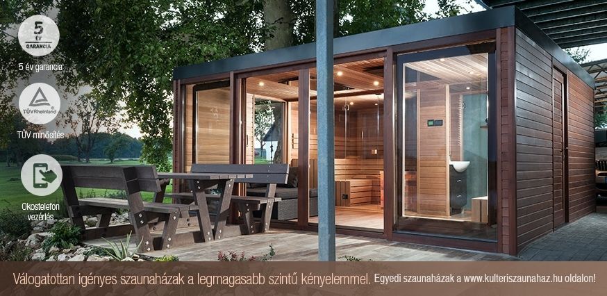 Luxus wellness szaunaház tervezés és építés egy kézben