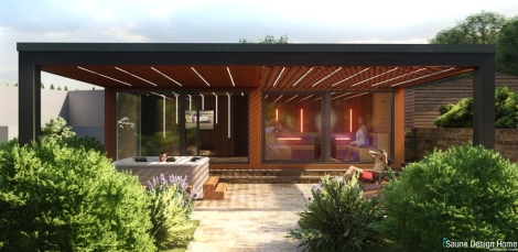 Kombinált kültéri szaunaház Kombinált kültéri szaunaház