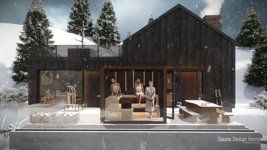 Kültéri luxus finn szauna - Fusion tömörfa design szauna Kültéri luxus finn szauna - Fusion tömörfa design szauna