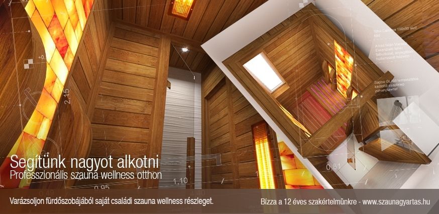 Szauna wellness belsőépítészeti tervezés, kivitelezés