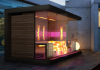 Kültéri szauna - modern design és fények